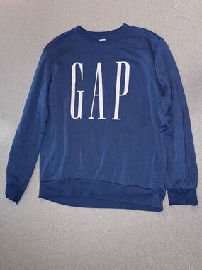 GAP size large blue Crewneck Sweatshirt with White Logo